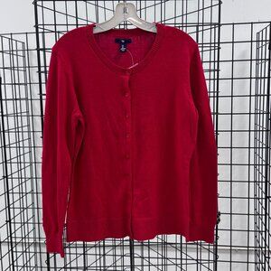 Gap Red Cotton Blend Cardigan Size Large NWT